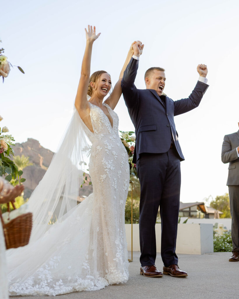 Arizona cis-het wedding at Mountain Shadows Resort celebrating being married