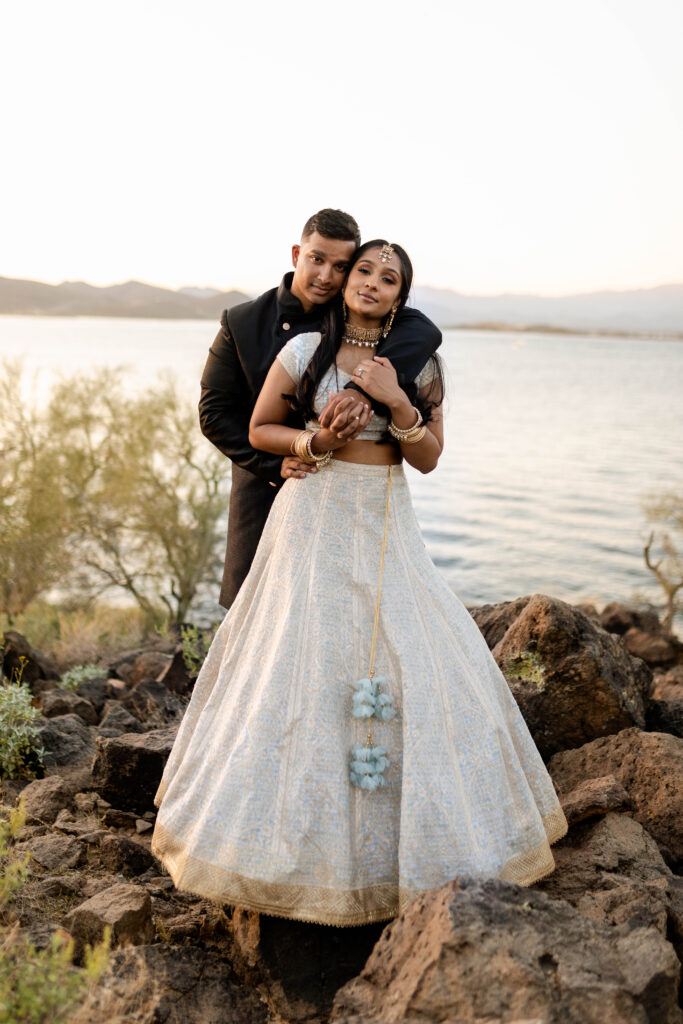 Indian wedding photos at Lake Pleasant in Arizona