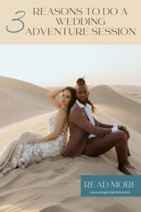 interracial wedding couple in the sand dunes