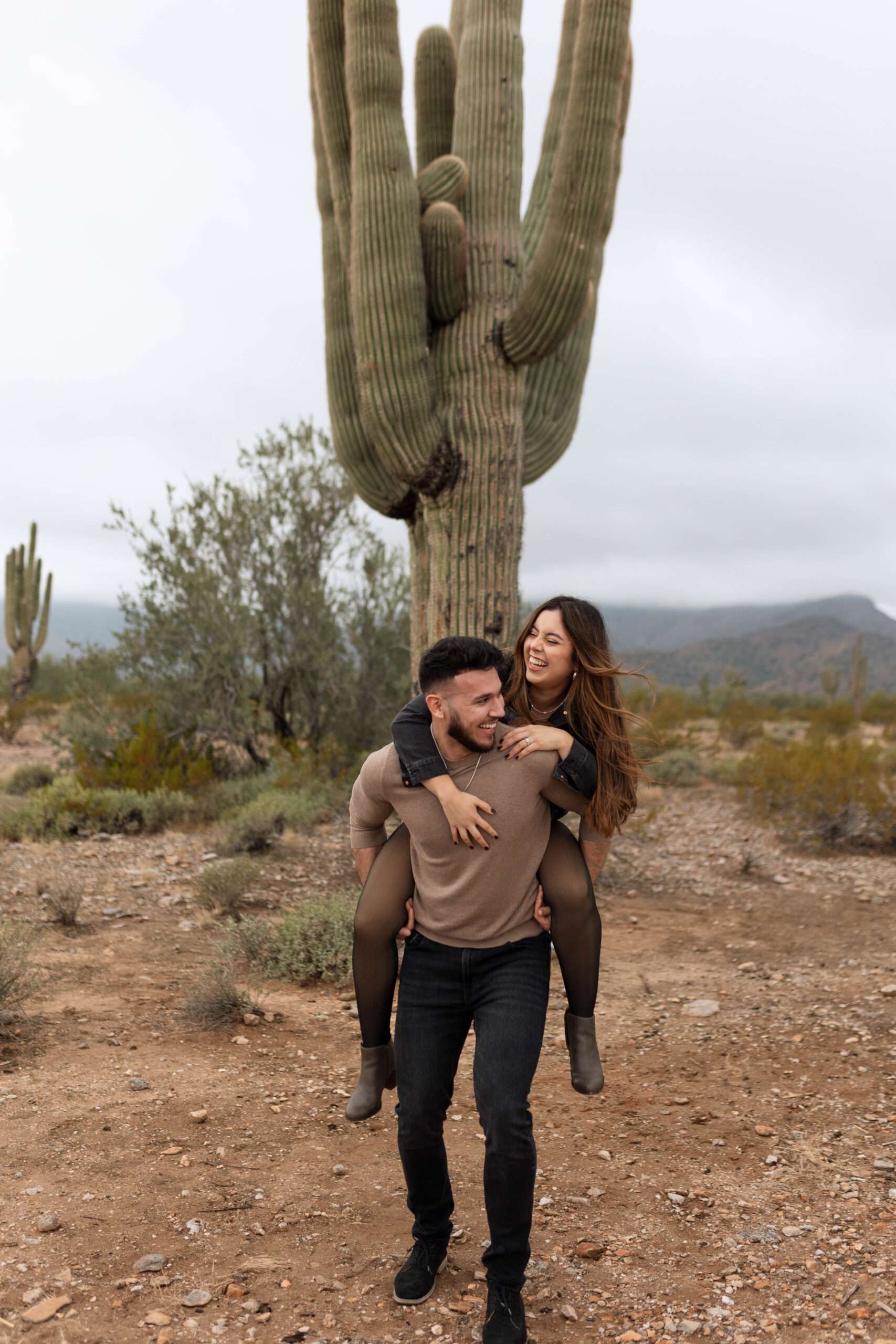 Cloudy Engagement Session at White Tank Mountains | Maricopa County in Arizona