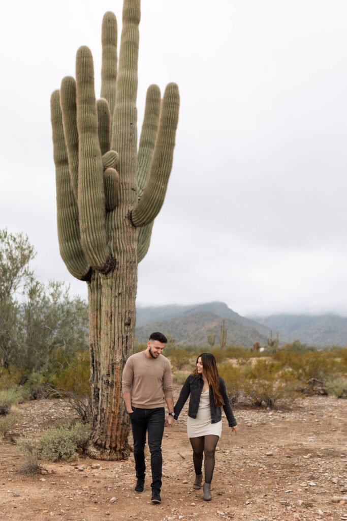 Cloudy Engagement Session at White Tank Mountains | Maricopa County in Arizona